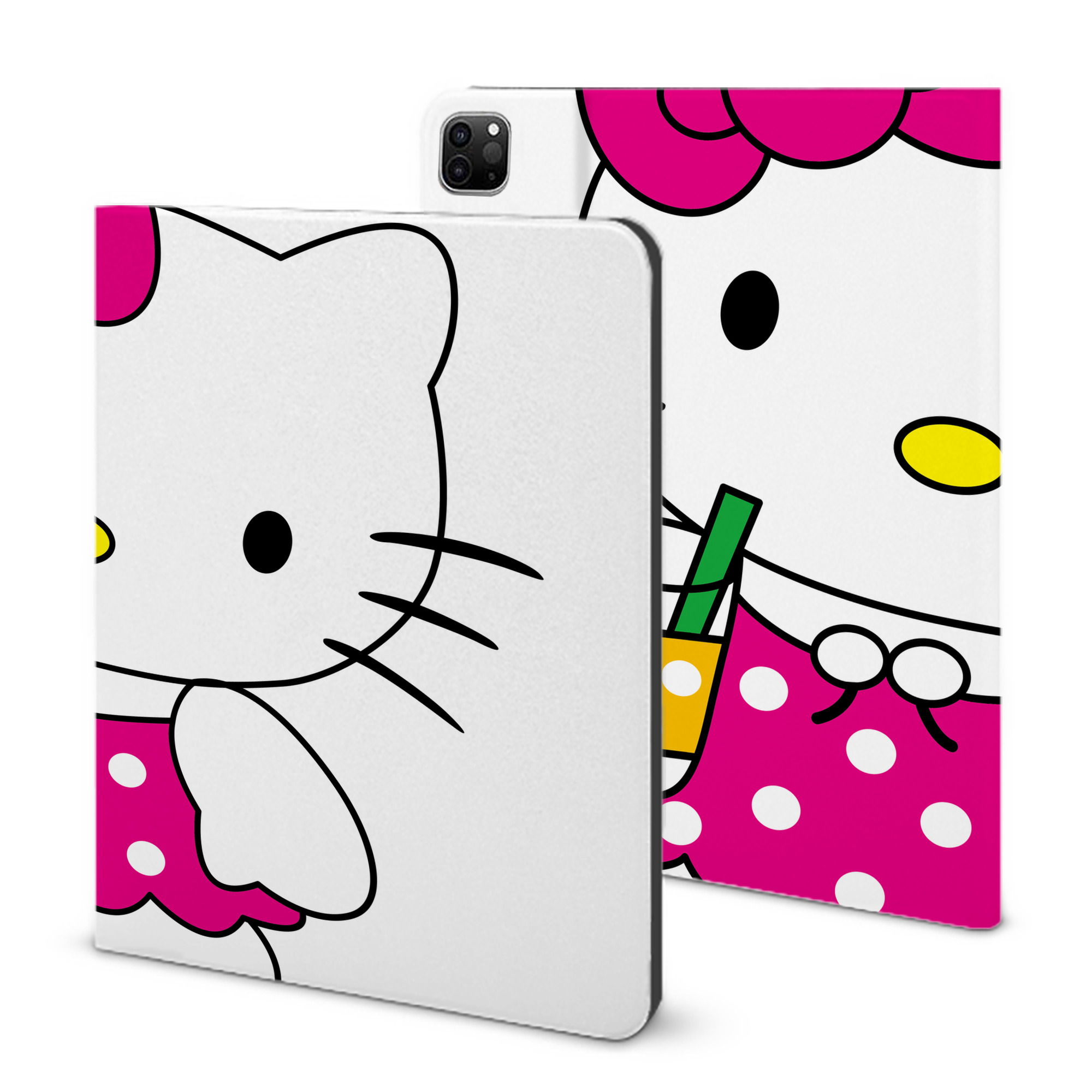 （画像用） Hello Kitty ハローキティ IPad ケース ブック型 PUレザー TPU 耐衝撃 軽量 薄型 ペン収納なし 全面保護 IPad 各モデル対応